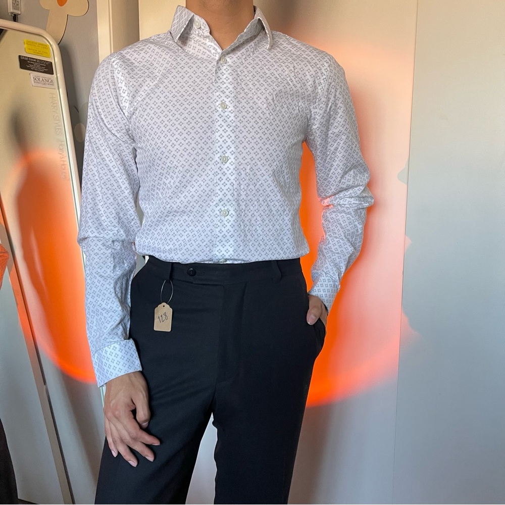 White Shirt with Star-like pattern